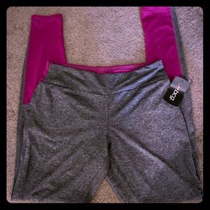 BCG lifestyle blocked leggings NWT, grey/pink